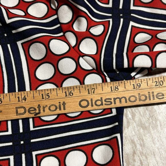 Vintage 70s Ralph Originals Dot Grid Print Mock Neck Blouse‎ 8 USA Retro - Picture 4 of 9